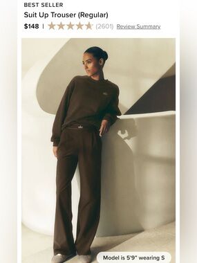 ALO Yoga Suit Up Trouser in Chocolate Brown